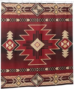 Southwestern Tribal Pattern Shower Curtain For Ethnic Bathroom Decor.