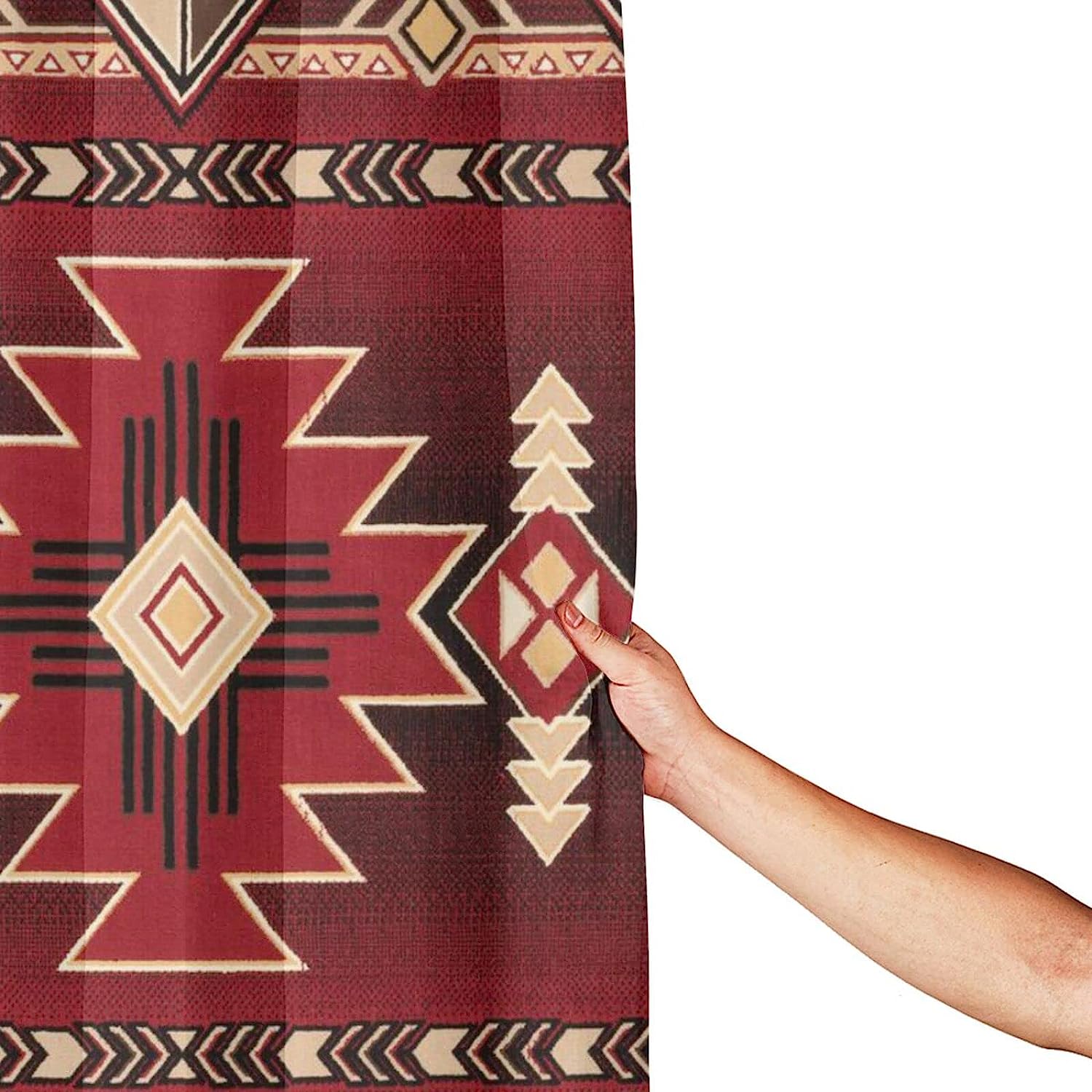 Southwestern Tribal Pattern Shower Curtain For Ethnic Bathroom Decor.