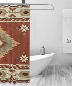 Southwestern Tribal Pattern Shower Curtain for a Geometric Style