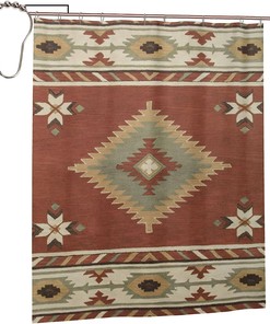 Southwestern Tribal Pattern Shower Curtain for a Geometric Style