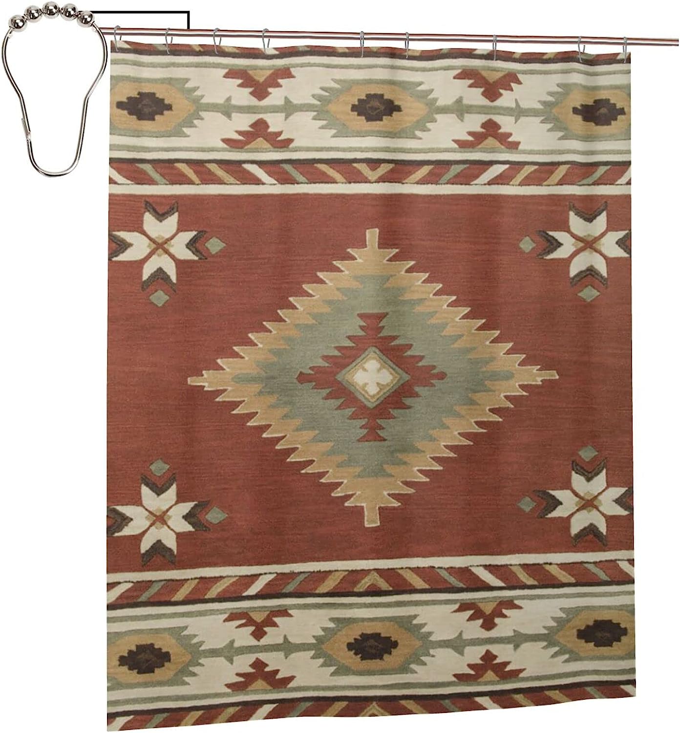 Southwestern Tribal Pattern Shower Curtain for a Geometric Style