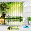 Spa Flores Vela Bambƒº Fuente Shower Curtain Set, Waterproof Fabric Bathroom Decor with Quotes