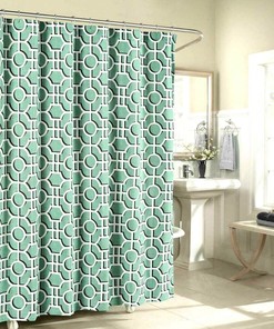 Spa Teal Aqua Green Shower Curtain, Relaxing Bathroom Decor