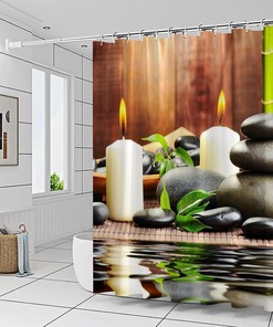 Spa Zen Garden Shower Curtain Magical Japanese Design Relaxation Bathroom Fabric