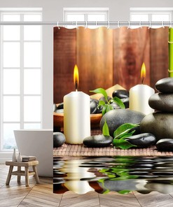 Spa Zen Garden Shower Curtain Magical Japanese Design Relaxation Bathroom Fabric