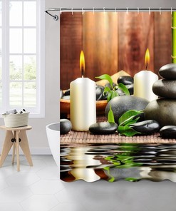 Spa Zen Garden Shower Curtain Magical Japanese Design Relaxation Bathroom Fabric