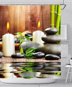 Spa Zen Garden Shower Curtain Magical Japanese Design Relaxation Bathroom Fabric
