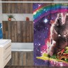 Space Cat Llama Sloth Riding Taco Kids Bathroom Shower Curtain, Waterproof Fabric Decor with Quotes