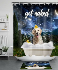 Space Dog Print Shower Curtain For A Fun And Playful Bathroom