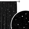 Space-Themed Black Galaxy Stars Blackout Curtains For Bedroom And Living Room Decor