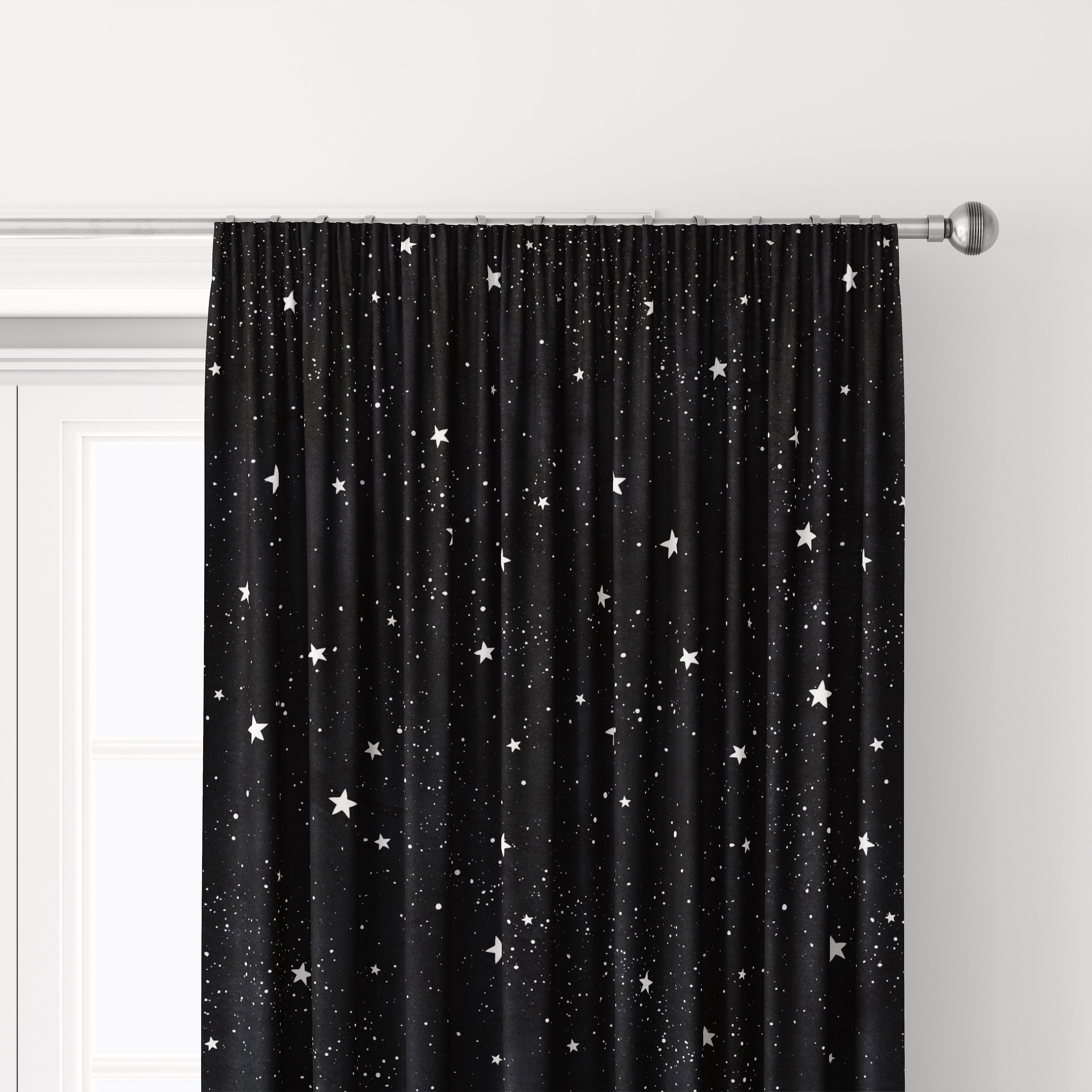 Space-Themed Black Galaxy Stars Blackout Curtains For Bedroom And Living Room Decor - Image 2