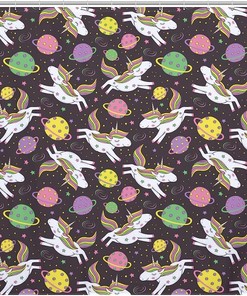 Space-themed Unicorn Shower Curtain for Out-of-This-World Bathroom Decor