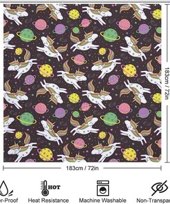 Space-themed Unicorn Shower Curtain for Out-of-This-World Bathroom Decor