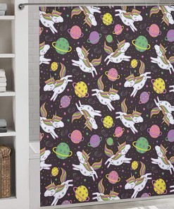 Space-themed Unicorn Shower Curtain for Out-of-This-World Bathroom Decor