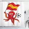 Spain Flag European Football Octopus Funny Shower Curtain