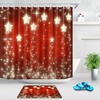 Sparkling Glitter Stars Christmas Shower Curtain - Decorative Bathroom Accessory