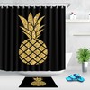 Sparkling Gold Glitter Pineapple Shower Curtain Liner For Your Bathroom Decor