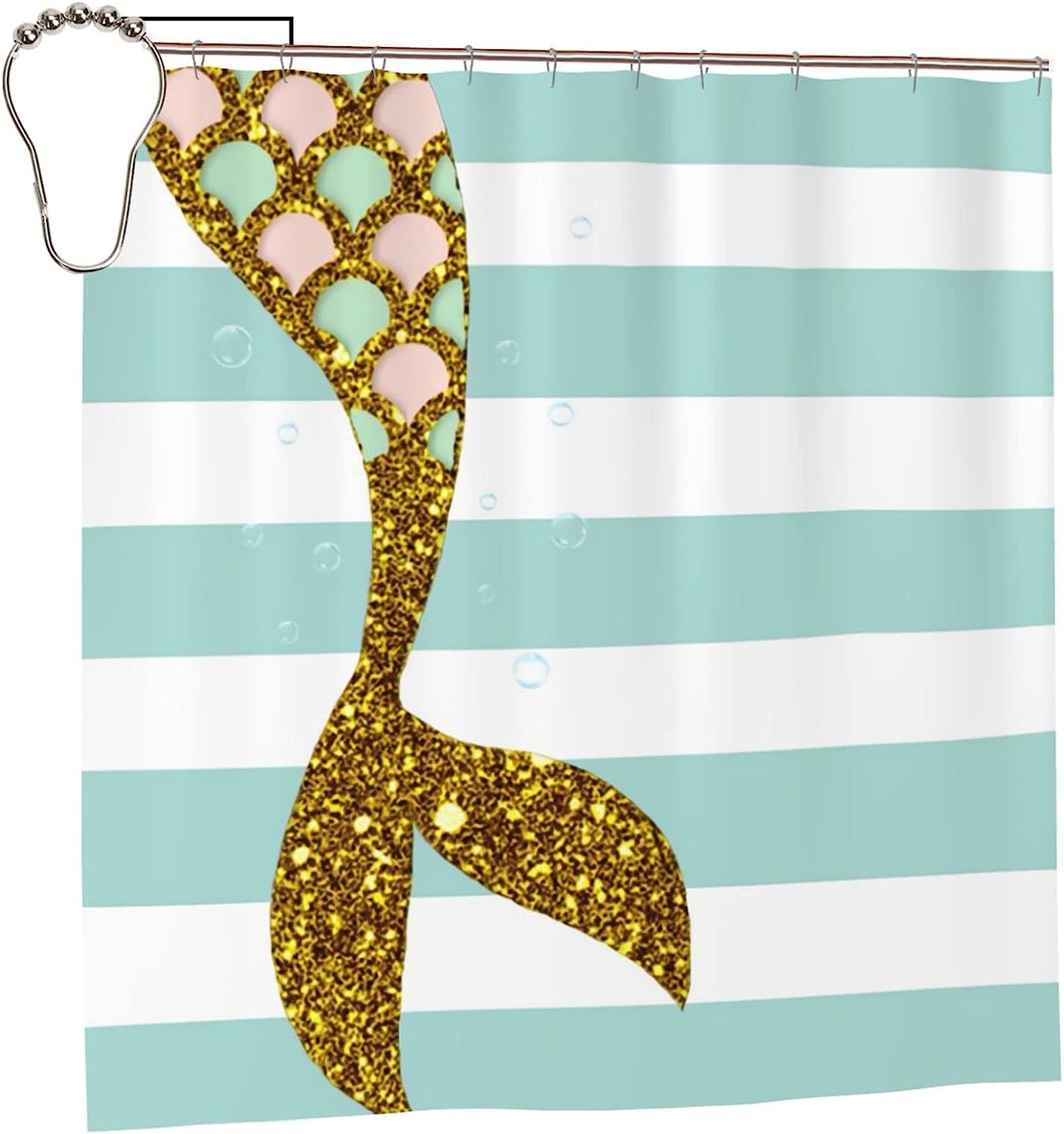 Sparkling Mermaid-Tail Shower Curtain, Waterproof Bathroom Curtain For Home Hotel Decor With Unique Shower Curtains