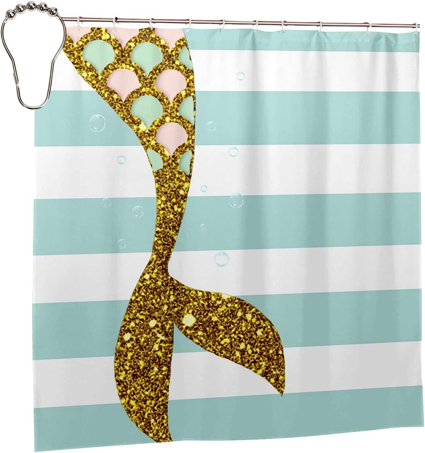 Sparkling Mermaid-Tail Shower Curtain, Waterproof Bathroom Curtain For Home Hotel Decor With Unique Shower Curtains - Image 2