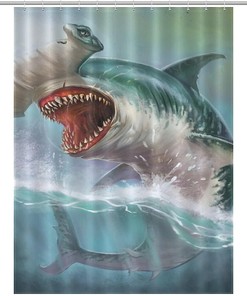 Sphyrna Shark Ocean Print Soft Lightweight Shower Curtain for Bathroom