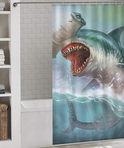 Sphyrna Shark Ocean Print Soft Lightweight Shower Curtain for Bathroom
