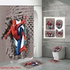 Spider Man Wall Shower Curtain For Kids Bathroom Decor, Waterproof Fabric