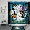 Spider Web Owl Black Cat Halloween Shower Curtain for a Spooky Bathroom