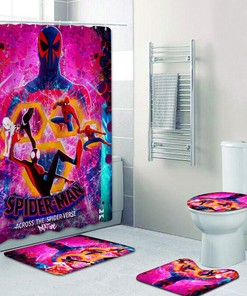 Spider-Man Across Spider Verse Bathroom Shower Curtain Set for an Enticing Design