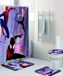 Spider-Man Across Spider Verse Bathroom Shower Curtain Set for an Enticing Design