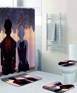 Spider-Man Across Spider Verse Bathroom Shower Curtain Set for an Enticing Design