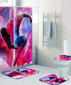 Spider-Man Bathroom Shower Curtain Set for a Superhero-Inspired Bathroom