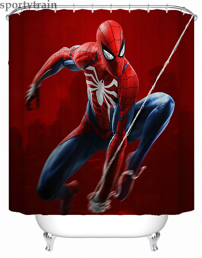 Spider-Man Bathroom Shower Curtain with Matching Seat Cover for a Coordinated Look