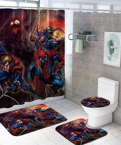 Spider-Man Comics Theme Bathrooms Shower Curtain for Comic Book Collectors