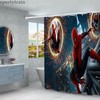 Spider-Man Juegos de Bano Cortina de Ducha Alfombra de Bano Tapa del Inodoro Cubierta del Asiento-