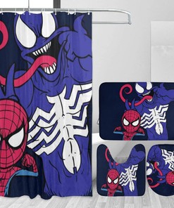 Spider-Man Venom Bathrooms Set Shower Curtain for Villainous Touch