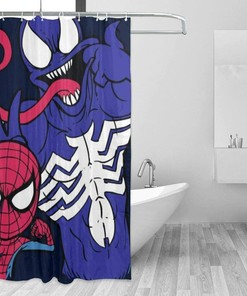 Spider-Man Venom Bathrooms Set Shower Curtain for Villainous Touch