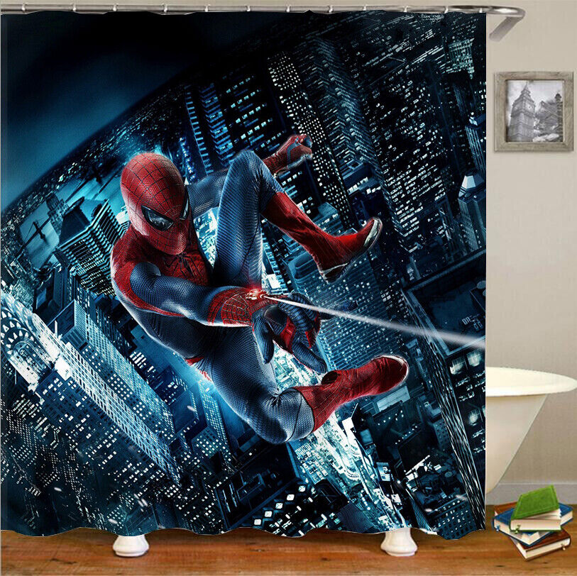 Spiderman 3D Full Print Design Printed Shower Curtain