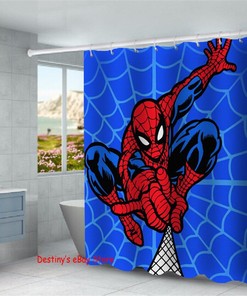 Spiderman Bathroom Mat Foot Mat Shower Curtain for a Complete Look