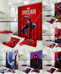 Spiderman Bathroom Set with Shower Curtain for Fans of the Hero