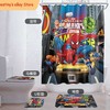 Spiderman Bathroom Shower Curtain And Mat Set - Comic Hero Bathroom Decor