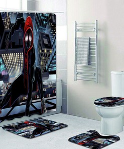 Spiderman Bathroom Shower Curtain Anti-Slip Gift for a Safe Bathroom