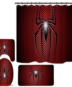 Spiderman Bathroom Shower Curtain Foot Mat for a Floral Touch