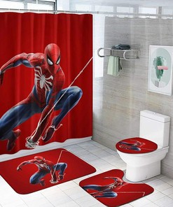 Spiderman Bathrooms Set Shower Curtain Decor for a Unique Touch