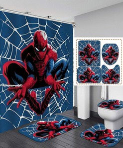 Spiderman Bathrooms Set Shower Curtain Decor for a Unique Touch