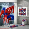 Spiderman Blue Bathroom Shower Curtain Foot Mat for a Unique Style