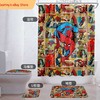 Spiderman Comic Bathroom Shower Curtain Foot Mat for a Classic Look