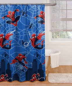 Spiderman Fabric Shower Curtain for a Vibrant Bathroom
