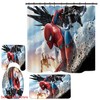 Spiderman Foot Mat And Shower Curtain Set For A Superhero Themed Bathroom