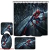 Spiderman Foot Mat And Shower Curtain Set - Perfect For Kids' Bathroom