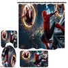 Spiderman Toilet Lid Mat with Bathroom Shower Curtain and Foot Mat Set, Waterproof Fabric Bathroom Decor